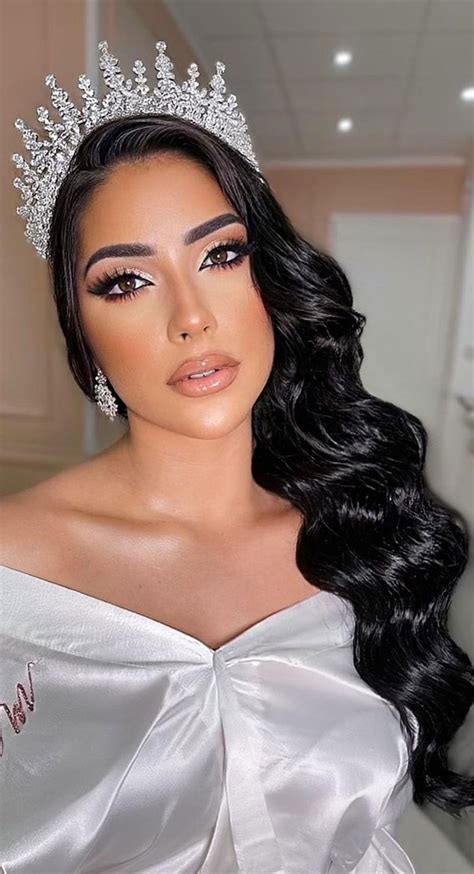 29 Glamorous Wedding Makeup Glam Look For Dark Hair Bride