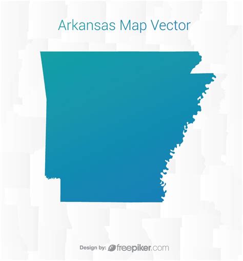 Freepiker Arkansas Map With Gradient Color Vector Design