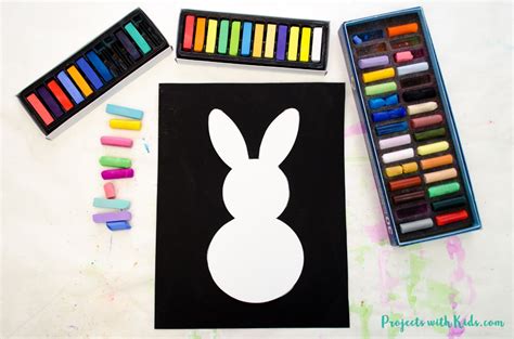 Brightly Colored Bunny Art Project With Chalk Pastels Projects With Kids