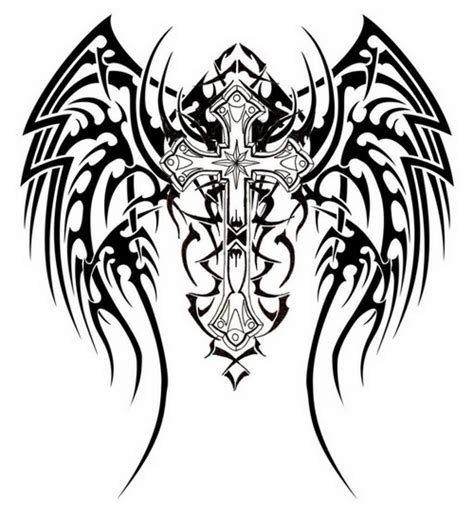 Wings angel cross dark crosses jesus angels wing background drawings heart wallpapers deviantart tattoo abstract wallpapersafari desicomments deviant desktop google. 25+ Fantastic Tribal Christian Tattoos