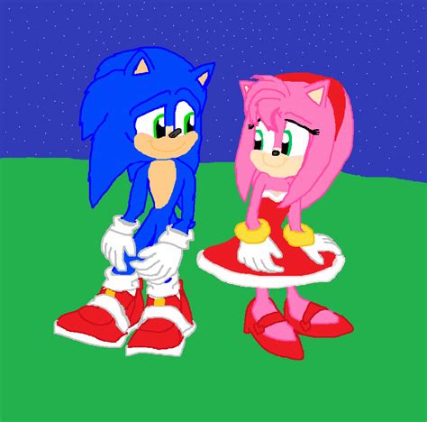 Sonic And Amy Moment Time Sonicmovie Fanart Sonic The Hedgehog Fan