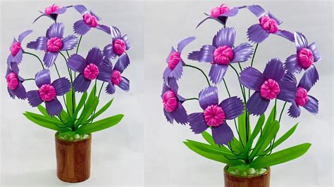 Cara membuat bunga mawar pink dari sedotan simpel dan mudah. seni cara membuat bunga dari sedotan plastik | DIY best idea with plastic straw - YouTube
