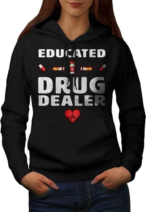 wellcoda drug dealer womens hoodie educated guy casual hooded sweatshirt uk clothing