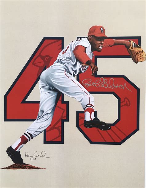 Bob Gibson Le Print Of Colored Pencil Drawing By Ken Karl St Louis
