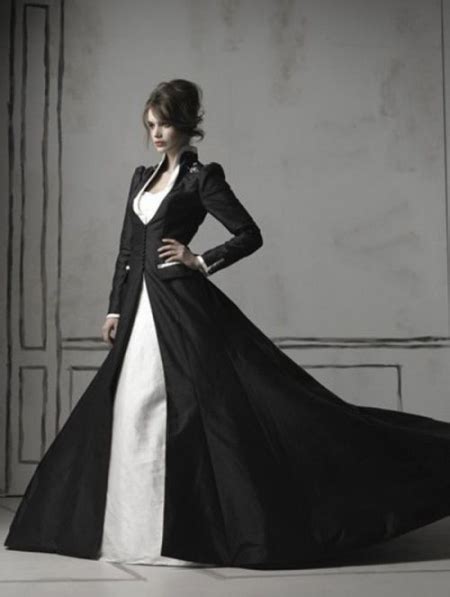 It is a gorgeous choice if you bold girls with impeccable taste and sense of style, not afraid of criticism and reproaches of others. Black and White Long Sleeves Gothic Wedding Dress ...