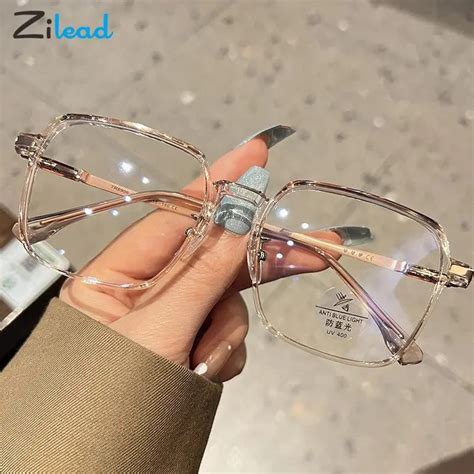Zilead Anti Blue Light Myopia Glasses Women Fashion Transparent Pc
