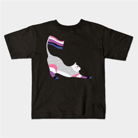 Gender Fluid Pride Cute Sparkly Pastel Rainbow Cat Gender Fluid Kids T Shirt Teepublic