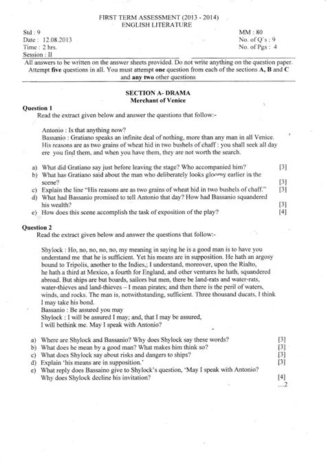 With the 'w's' how, when , why, what etc. 73 CLASS 4 SAMPLE PAPER ENGLISH - * Paper