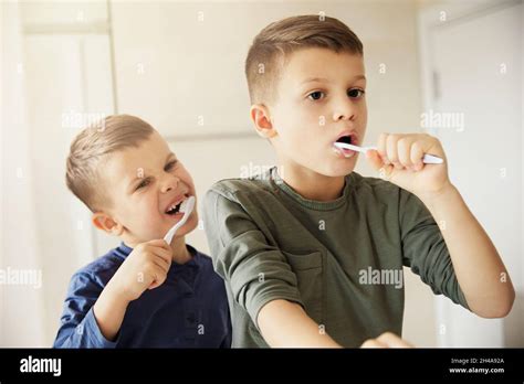 Boy Brushing Teeth Dental Toothbrush Daily Habit Routine Child Hygiene
