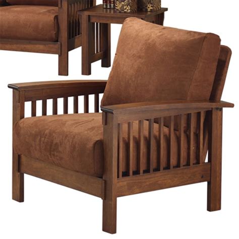 Mission style furniture is characterized by rectangular shapes, 90 degree angles, and straight vertical and horizontal lines. Weston Home Champion Mission-style Accent Chair, Rust ...