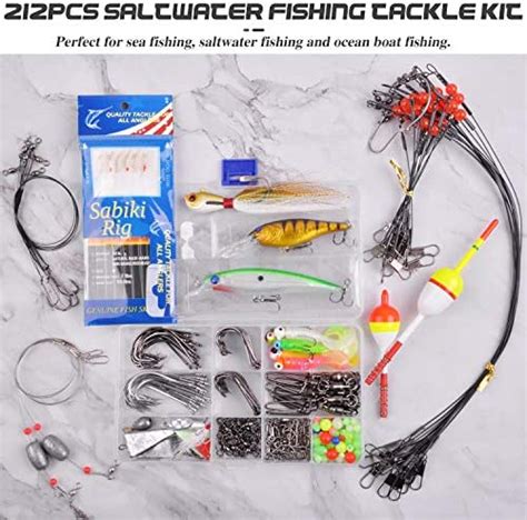 Saltwater Fishing Tackle Kit 212pcs Ocean Fishing Gear Accessories