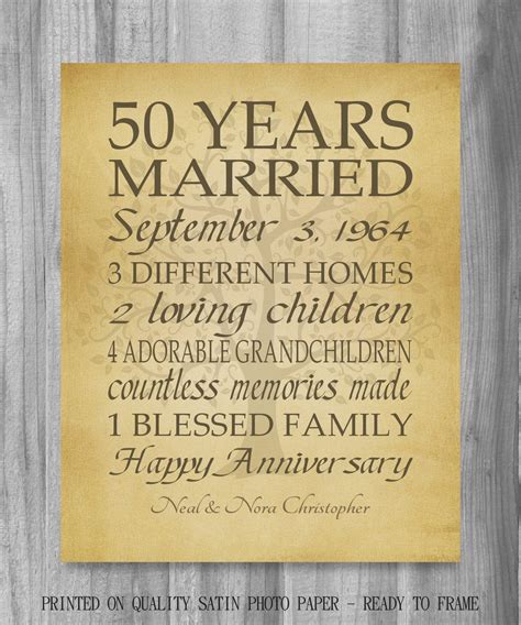 Check spelling or type a new query. 50th Anniversary Gift Golden Anniversary 50 Years Personalized