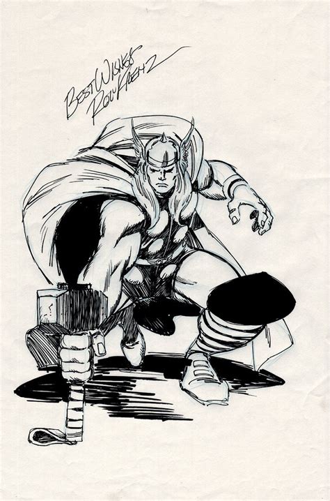 Comic Art For Sale From Romitaman Original Art Thor Large Drawing
