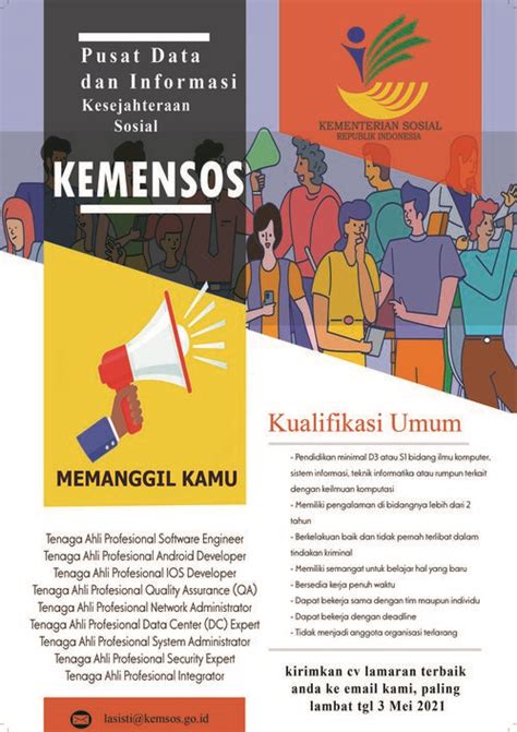 Bekerja adalah seperti sebuah kewajiban. Lowongan Kerja Pusdatin Kesos Kementerian Sosial Republik Indonesia Bulan Mei 2021 - CPNS ...