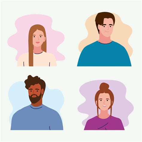 Young People Profiles 3808705 Vector Art At Vecteezy