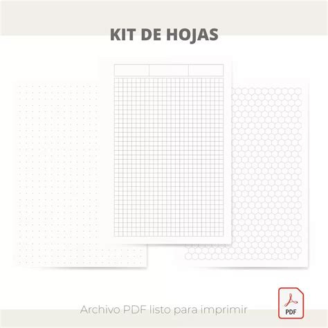 Kit Imprimible Hojas Rayadas Cuadriculadas Punteadas Bullet Mebuscar Argentina