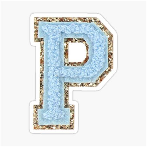 Preppy Blue Varsity Letter P Sticker By Ktp100 Varsity Letter