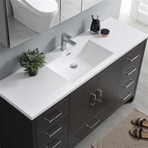 The base is crafted from solid and engineered wood in your choice of colors with either a counter and backsplash. Fresca 60 Inch Imperia Free Standing Single Sink Bathroom ...