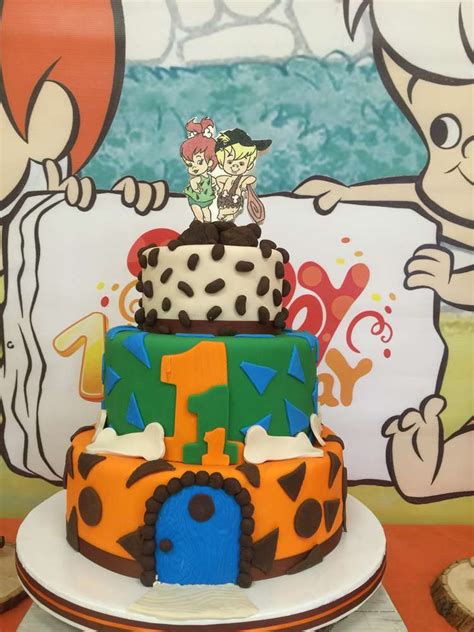 Flintstones Pebbles And Bamm Bamm Theme Party Cake 3 Venuemonk Blog