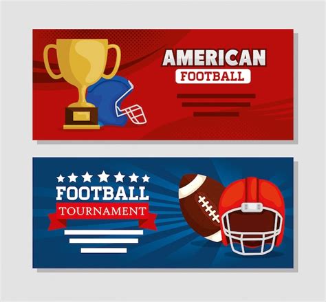 Premium Vector Banner Set Of American Football