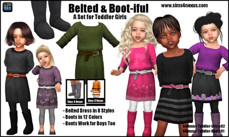 Belted And Boot Iful Toddler Girls Set Original Content Sims 4 Nexus