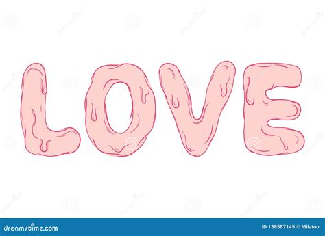 Pink Love Text Caligraphy Romantic Design Graphic Vector Melted