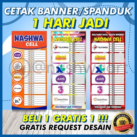 Jual Banner Spanduk Banner Baliho Konter Counter Cellular Cell Daftar