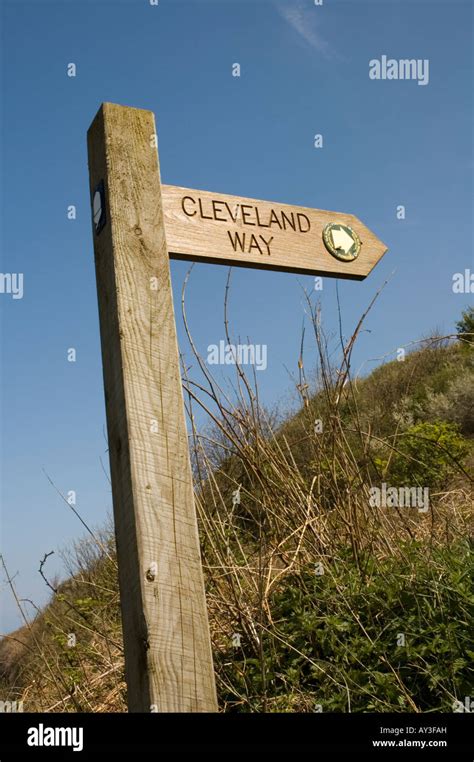 Cleveland Way Signpost Stock Photo Alamy