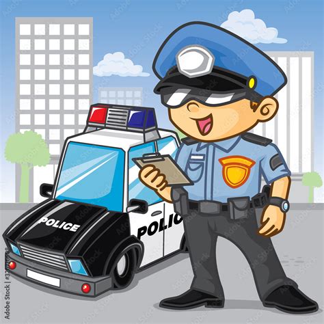 Policeman Cartoon Cartoon Vector Cute Vector Stock Vector Adobe Stock