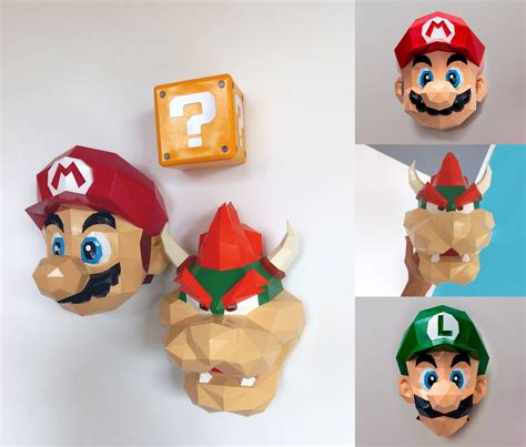 Mario Bros Collection Papercraft Mario Template Pack Diy Etsy Australia