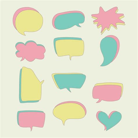 Set Of Colored Speech Bubbles Vector Illustration With Various Forms