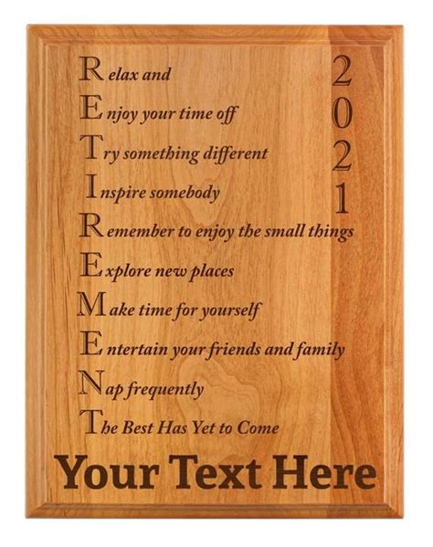 Personalized Retirement Plaque 2022 Custom Name Acrostic Poem Etsy