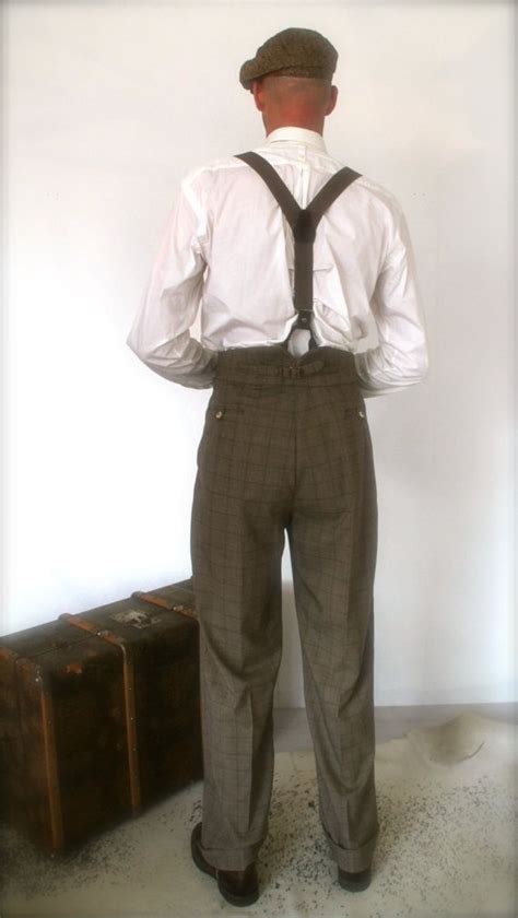 1930s Mens Pants High Waisted Trousers For By Sunnysidecouture