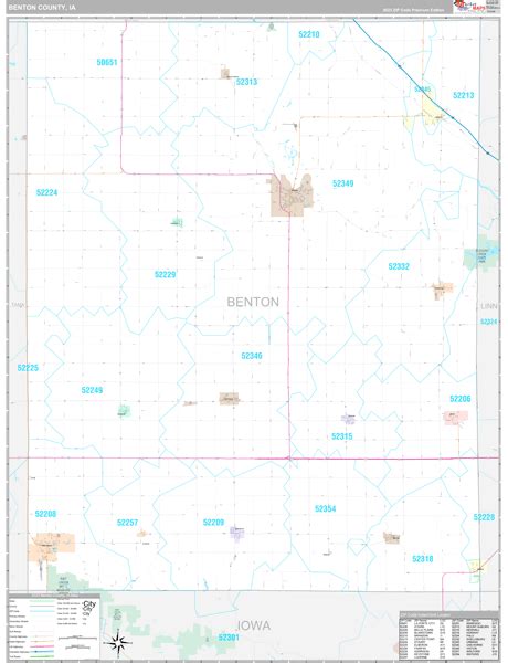 Benton County Ia 5 Digit Zip Code Maps Premium