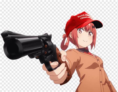 Anime Girl Character Holding Gun Meme