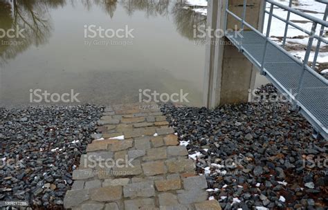 Pond Sluice Water Reservoirs With Regulation And Concrete Dam Shaft