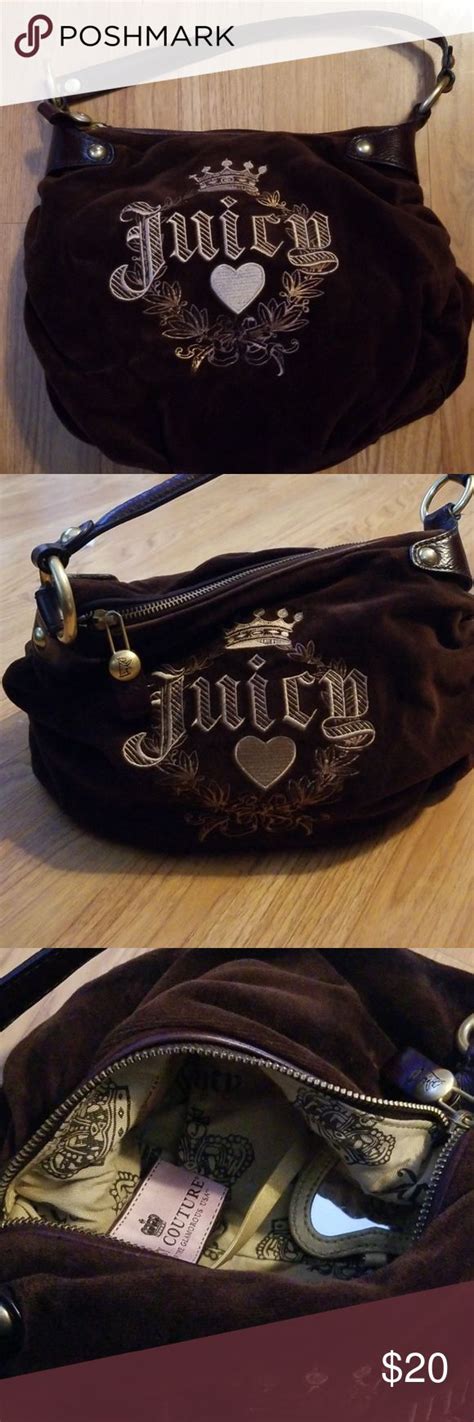 Juicy Couture Handbag Gently Used Juicy Couture Brown Velour Handbag