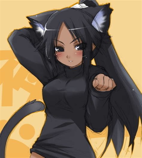 Black Cat Eared Girl Android Red