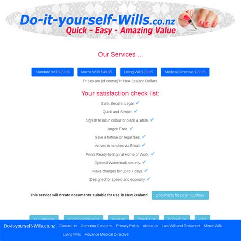 Creating a last will online can cost less than. 30% OFF All Our Documents @ Do-It-Yourself-Wills.co.nz - ChoiceCheapies