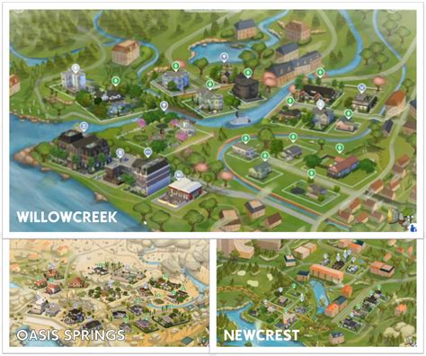 The Sims 4 World Map Maple Park Campground Map