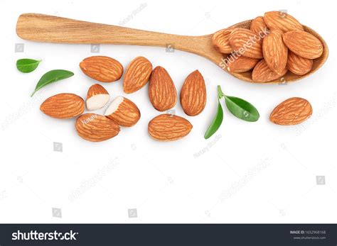 Almonds Nuts Leaves Isolated On White Stock Photo 1652968168 Shutterstock