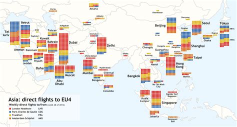 Direct Flights To Asia From The Four Largest European Airports Vivid Maps
