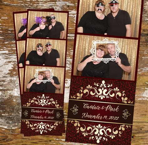 Wedding Burgundy Flowers Strips Photo Booth Template Photo Booth Party