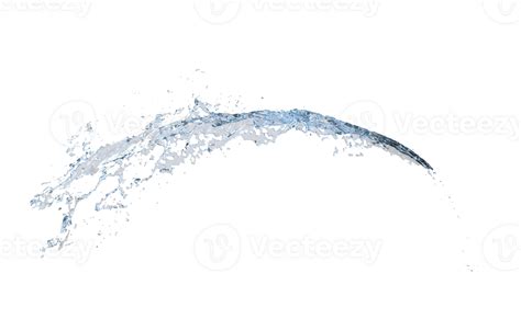 3d Water Splash Transparent Clear Blue Water Scattered Around Isolated