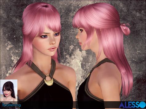 Boomerang Half Up Bun Hairstyle By Alesso Sims 3 Hairs