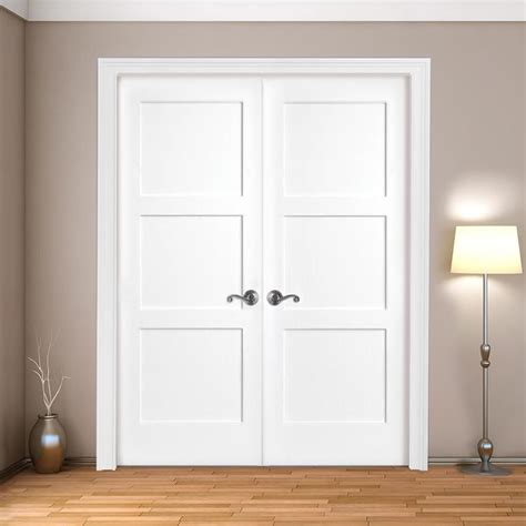 Other jamb styles and sizes available. Steves & Sons 60 in. x 80 in. 3-Panel Equal Shaker White ...