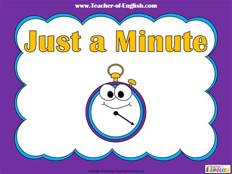 Just A Minute Starter Activity Teaching Resources