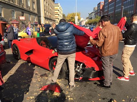Watch This Ferrari Laferrari Crash Into A Bunch Of Parked Cars