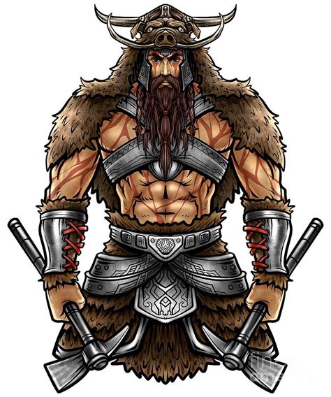 Norseman Berserker Viking Warrior Valhalla Odin Digital Art By Siegfried Czerny