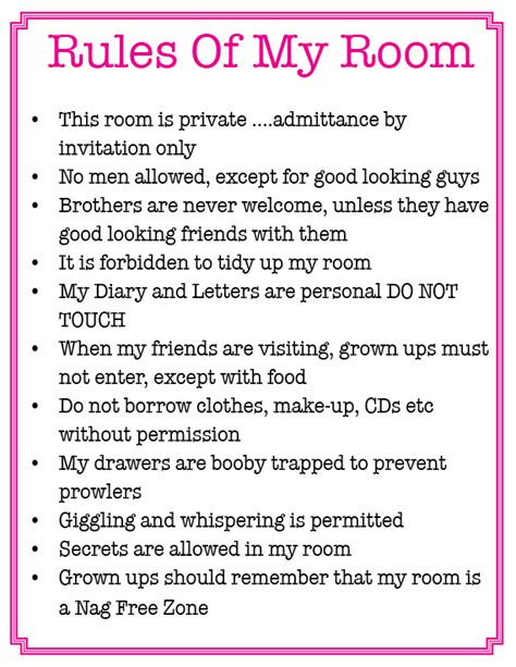 Rules For Your Room